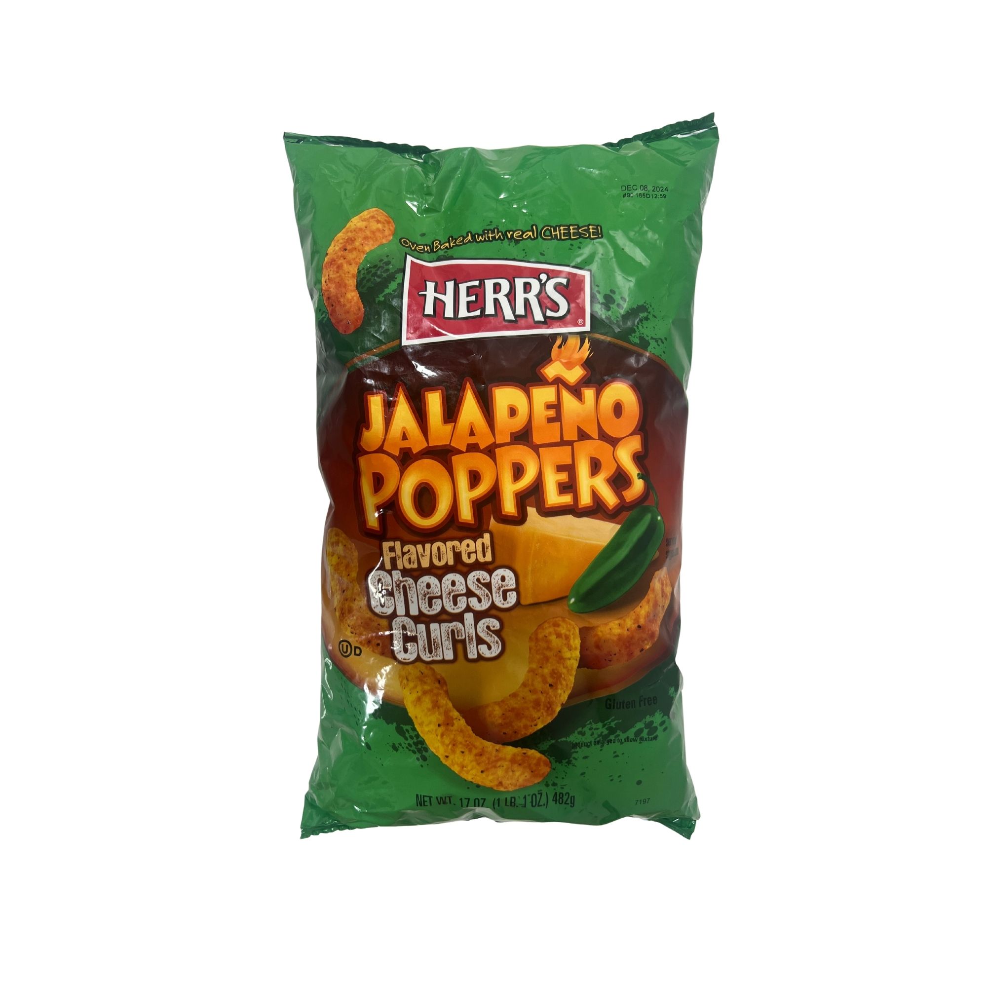 Herr's Jalapeno Poppers Flavored Cheese Curls 482g Herr's Jalapeno Poppers Flavored Cheese Curls 482g